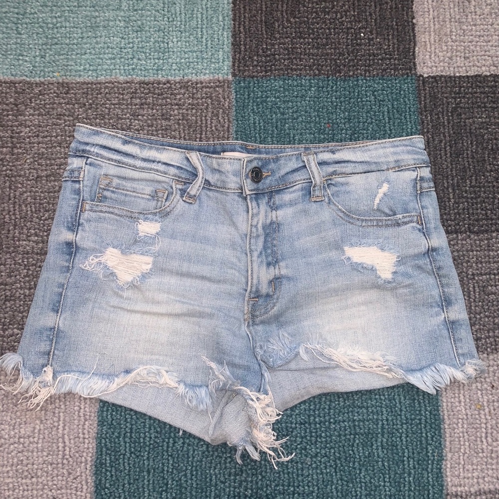 Blue denim shorts